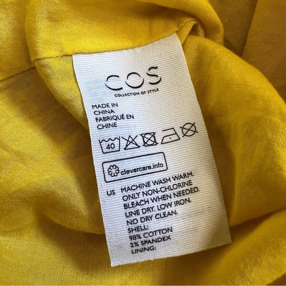 COS Girls Short Sleeves Round Neck Yellow Dress Size 2 - Picture 7 of 9